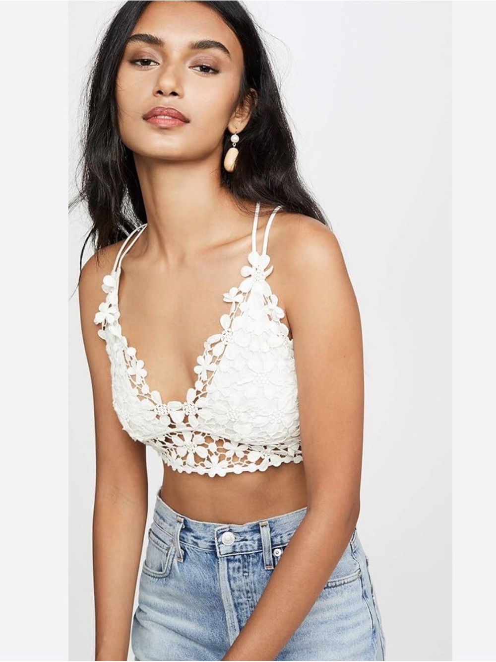 Free People Miss Dazie Crochet White Bralette